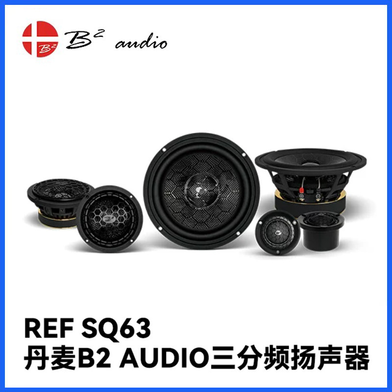 丹麦B2 AUDIO REF SQ63碳纤维三分频汽车扬声器车载音响喇叭套装