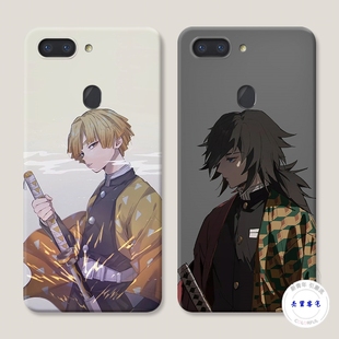 适用于我妻善逸oppo r17手机壳r15星云x梦境版pro福冈义勇鬼灭之刃防摔套