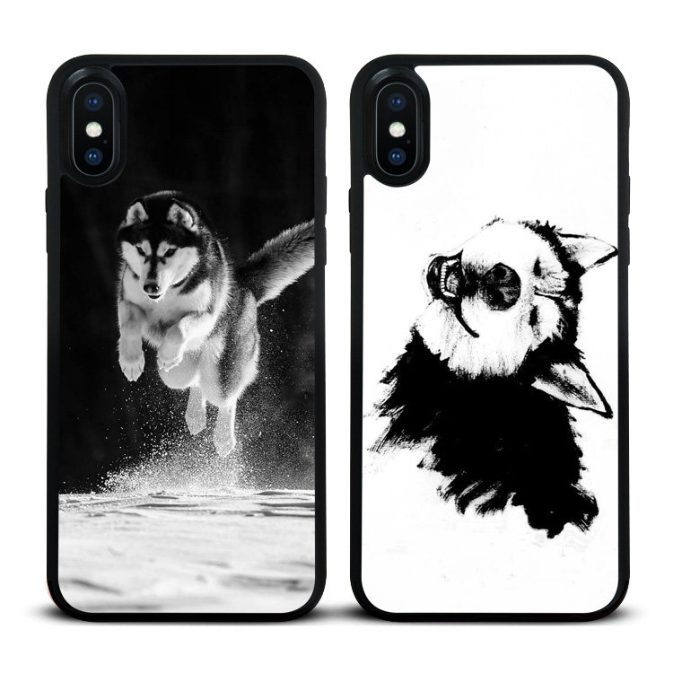 雪橇哈士奇狗狗iphoneX手机壳苹果14磨砂7全包511防摔12pro适用xs