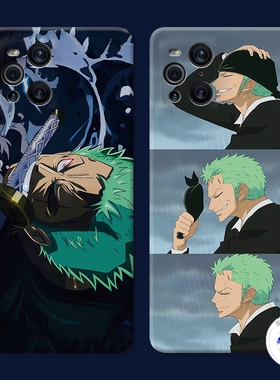 适用于潮男索隆oppo findx3手机壳x5 x2pro海贼王k10k7k5k3个性创意防摔套