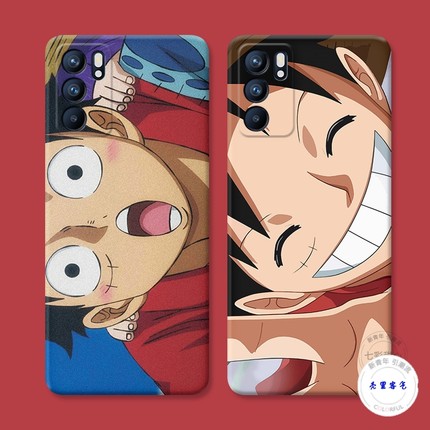 适用于可爱路飞9oppo reno6手机壳8 7pro+5k海贼王4se动漫3男款2z软防摔套