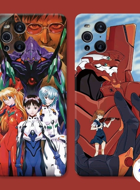 适用于EVA明日香oppo findx3手机壳x5 x2pro可爱k10k7k5k3绫波丽女防摔套