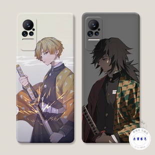 适用于我妻善逸2小米mix4手机壳civi 1S福冈义勇max3鬼灭之刃5splus防摔套