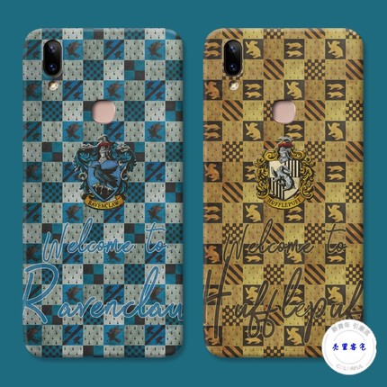 适用于棋盘格子于vivo y85手机壳y83y79y93y91拉文克劳哈利波特软胶防摔套