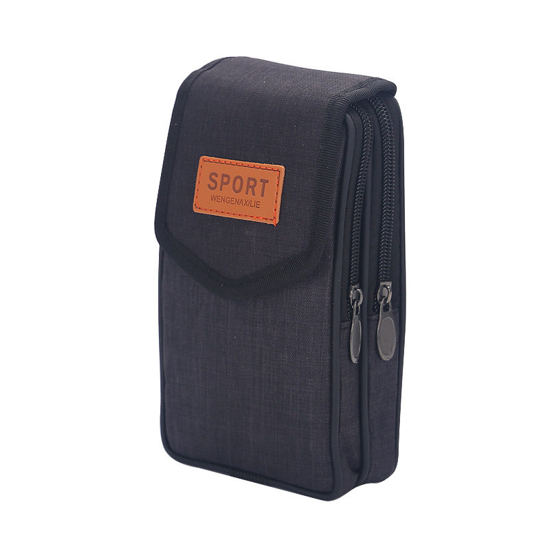 手机腰包男款工地干活加厚大尺寸帆布袋拉链包收纳袋保护袋防尘袋