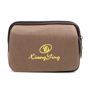 帆布横版 防水 手机包6.0英寸双拉手机腰包中老年腰钱包中老年男士