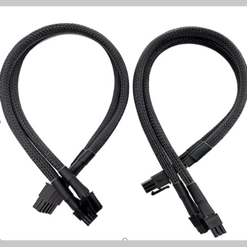 mac 6pin 线 GPU 8Pin转迷你双小6Pin 套编织网  MAC显卡线
