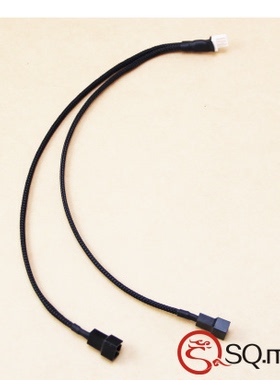 电源小4P软驱转风扇小3Pin*2 30CM 理线套网 黑色 可定制