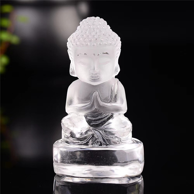 天然白水晶佛像雕件宝宝佛观音净化车摆客厅居家摆件吉祥汽车装饰