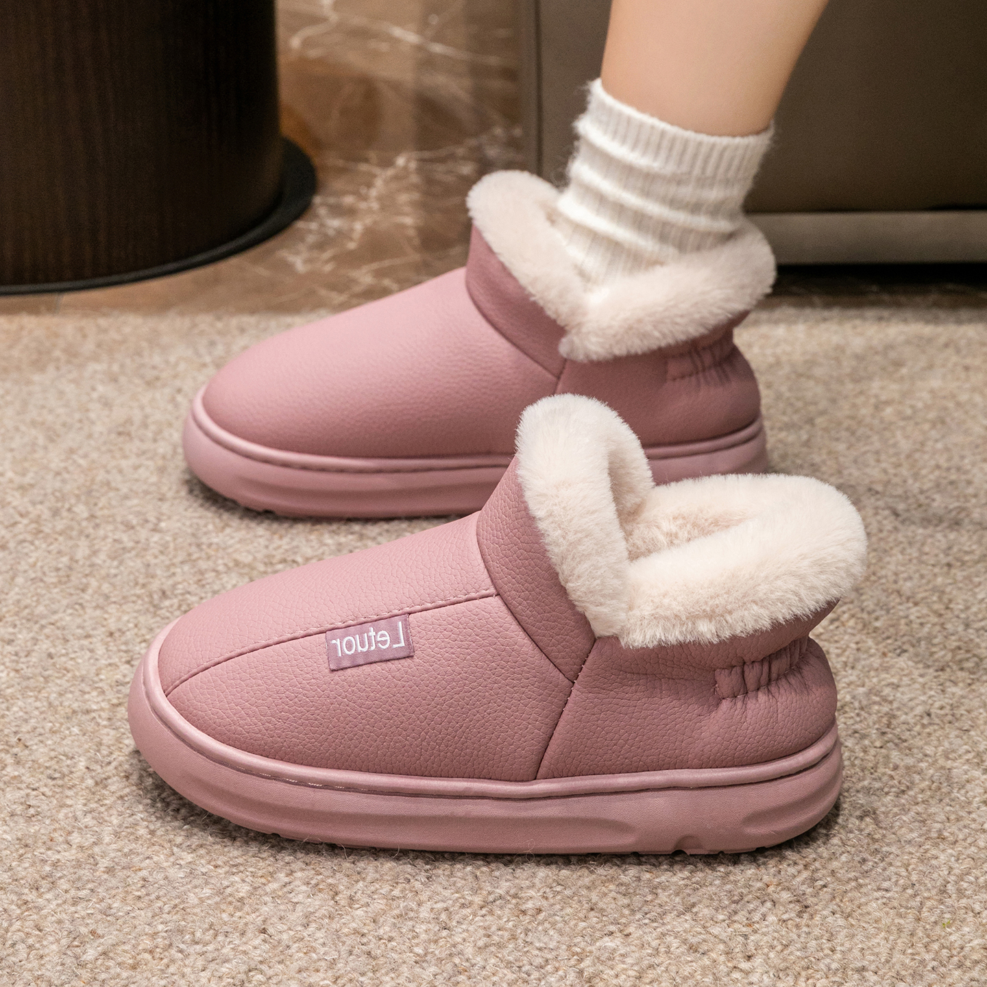 防水防滑加厚保暖棉鞋居家用高档