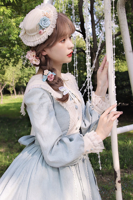 taobao agent Alice Girl Original Lolita Write Rose Bow Flower Cattle Hat Headdress