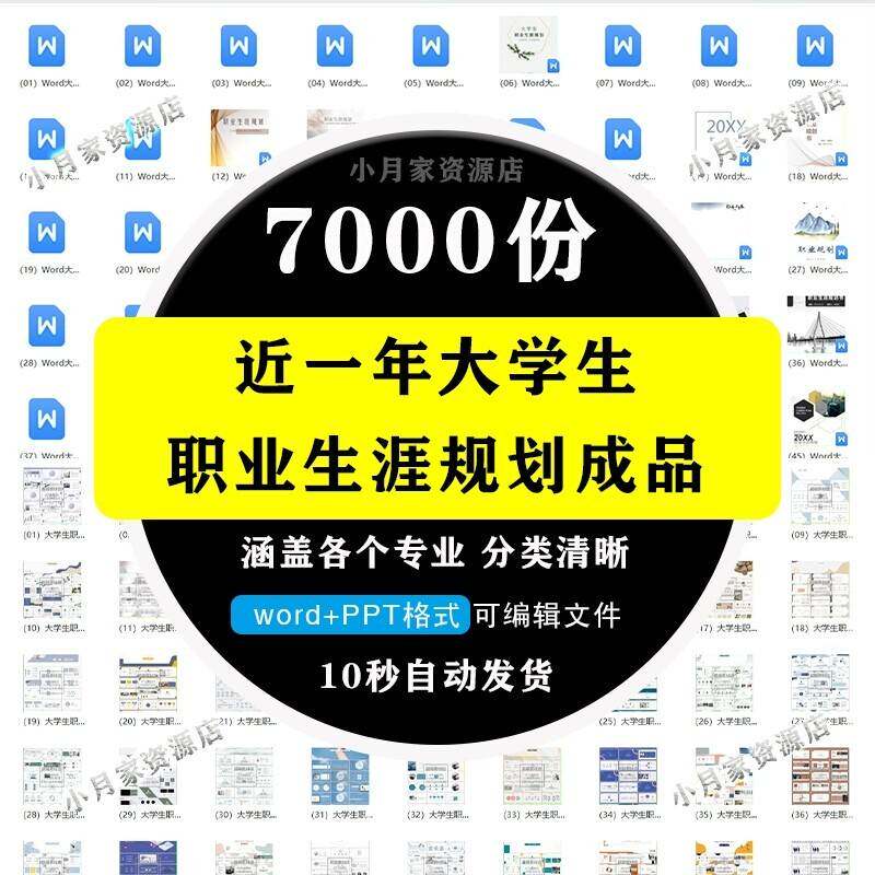 大学生职业生涯规划书word范文大赛成长就业赛道ppt成品案例模