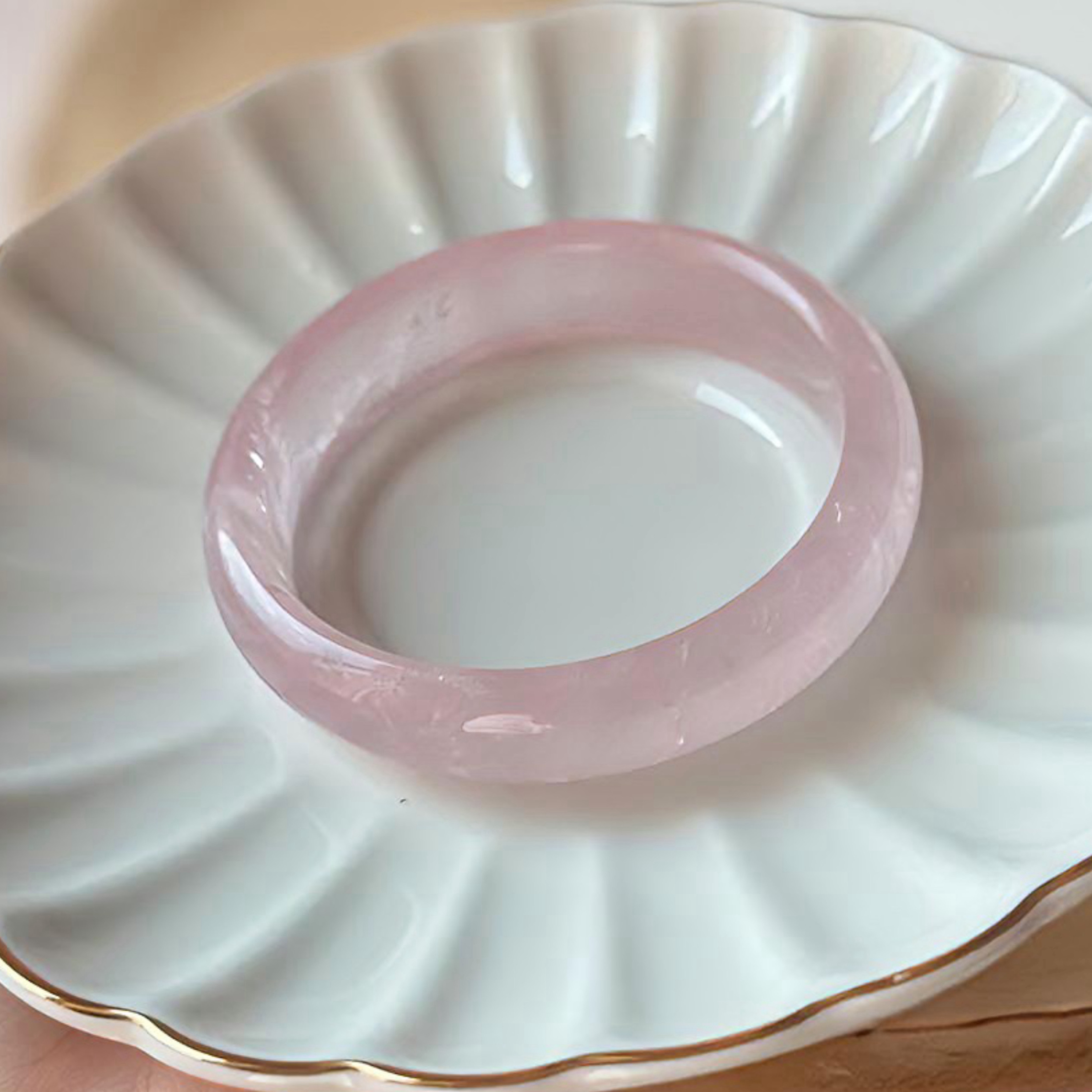 天然西柚粉手镯女款水晶手环