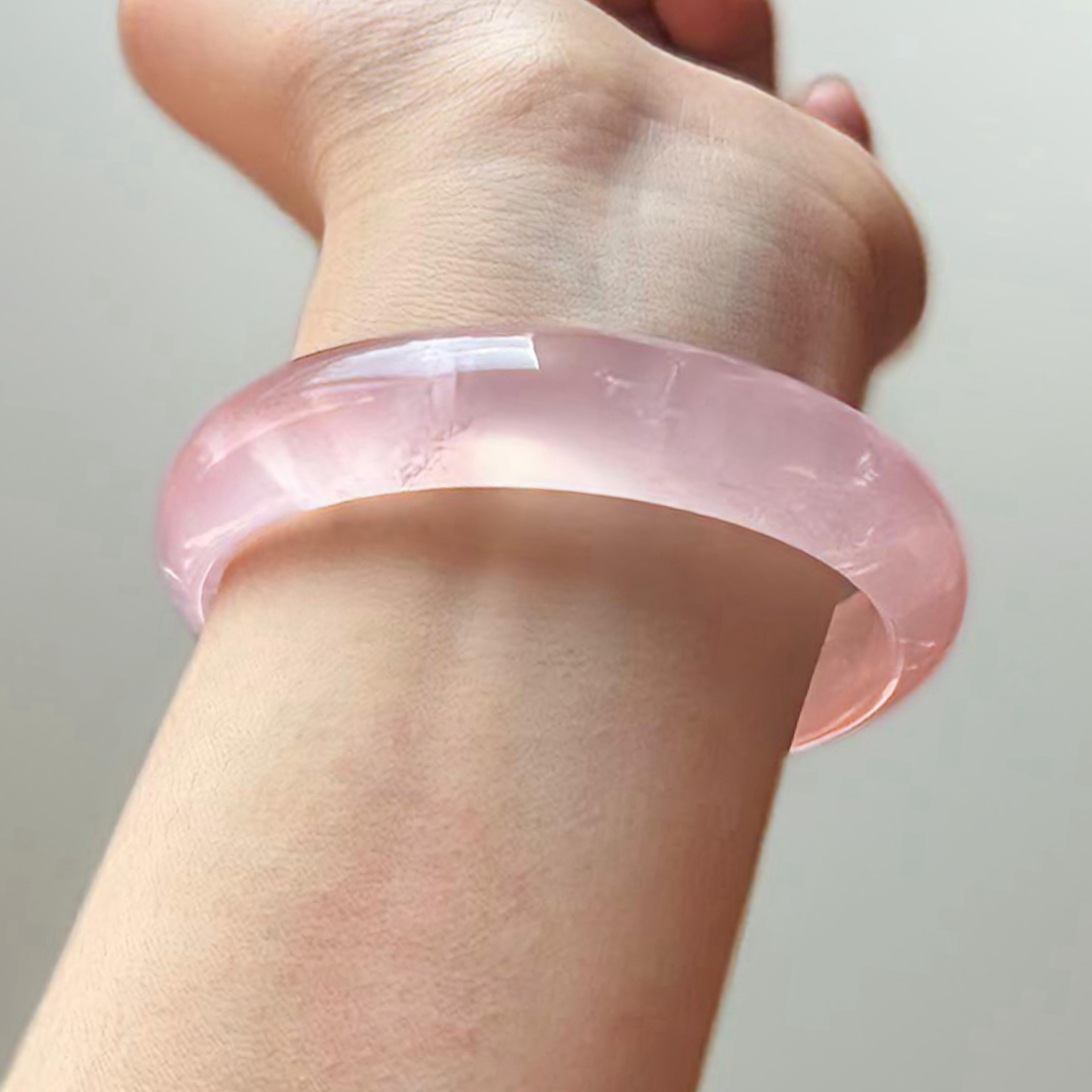 天然西柚粉手镯藕粉色镯子冰种玉镯女款水晶手环正圈升学业桃花财,饰品/流行首饰/时尚饰品新,手饰/手串,淘宝优惠券,粉丝福利购,淘宝优惠卷