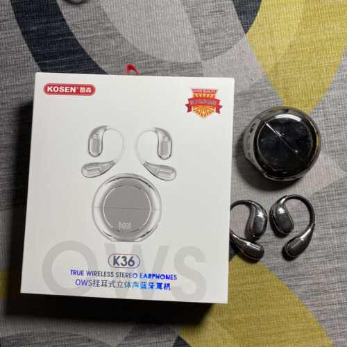 酷森OWS骨传导双耳蓝牙耳机挂耳不入耳360度环绕HiFi音乐耳机带仓