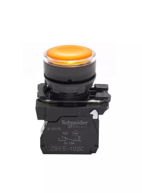 正品施耐德带灯平头按钮开关 ZBEE-101C ZBV-B5EC 黄色自复位 24V