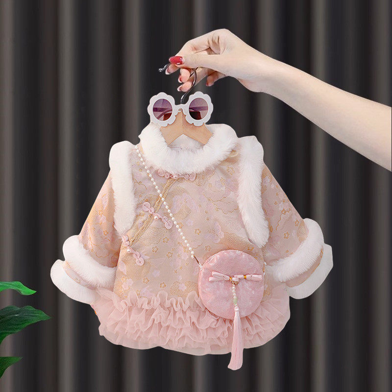 女童汉服连衣裙冬装儿童国风唐装宝宝夹棉周岁礼服过年拜年服冬季,童装/婴儿装/亲子装,连衣裙,淘宝优惠券,粉丝福利购,淘宝优惠卷