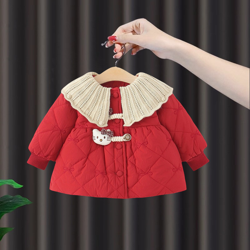 女童加绒夹棉外套2025新款冬装