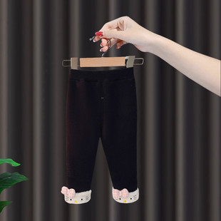 女童加绒打底裤2026冬季新款女宝宝韩版一条过冬特厚羊羔毛裤子潮