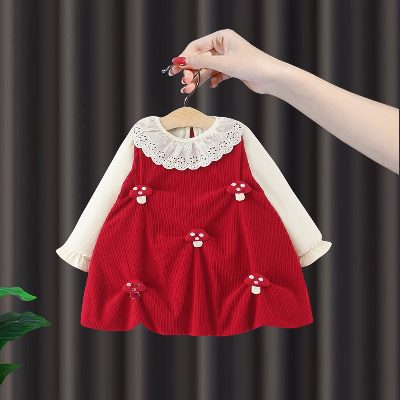 女童连衣裙秋冬2025新款一周岁女宝宝礼服生日衣服婴儿童公主裙子