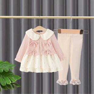 女童套装春装2026新款儿童女宝宝连衣裙两件套0-1岁2春秋婴儿衣服