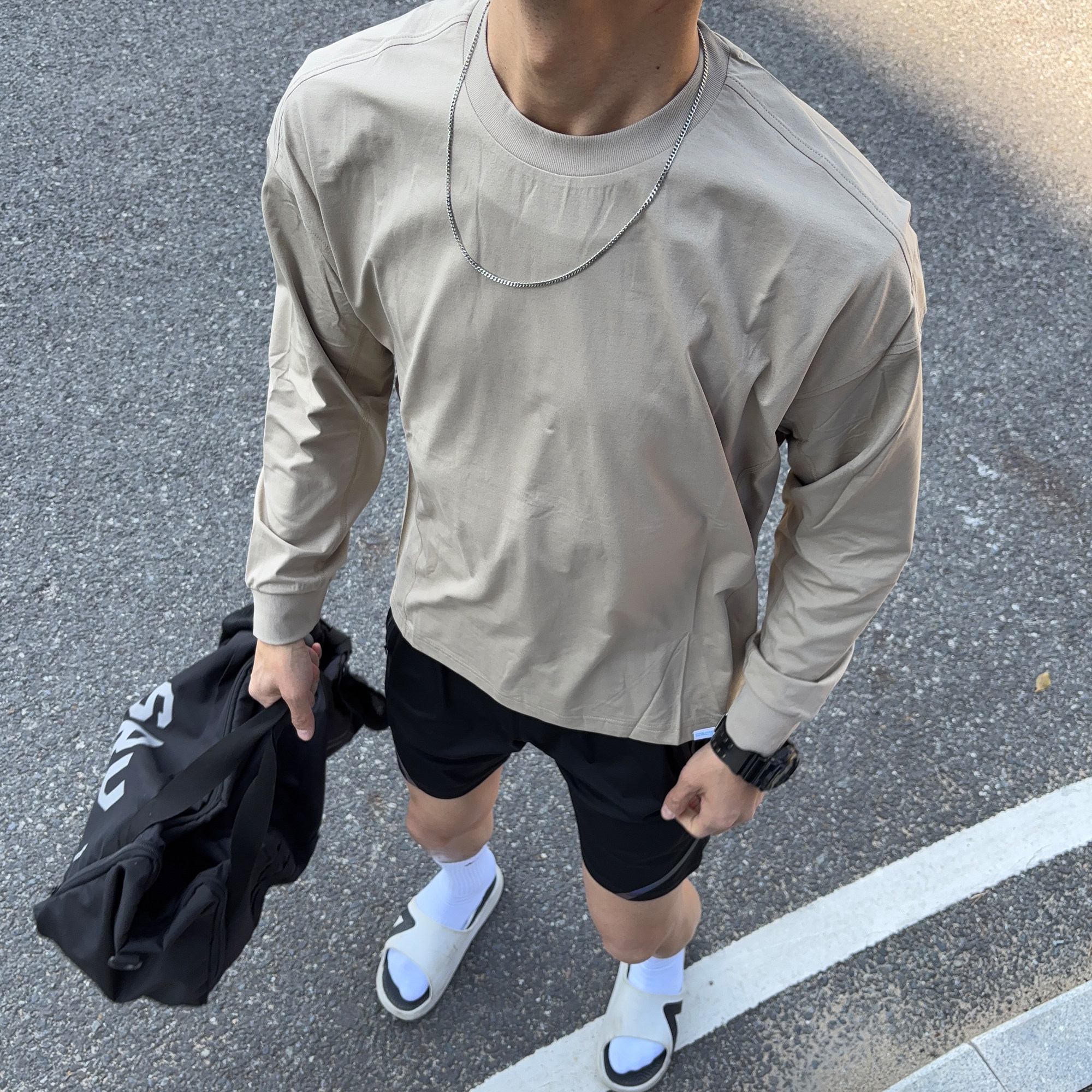 UNCLEBLUE男装呼吸打底长袖T恤26春季新品运动打底轻量速干衣上衣