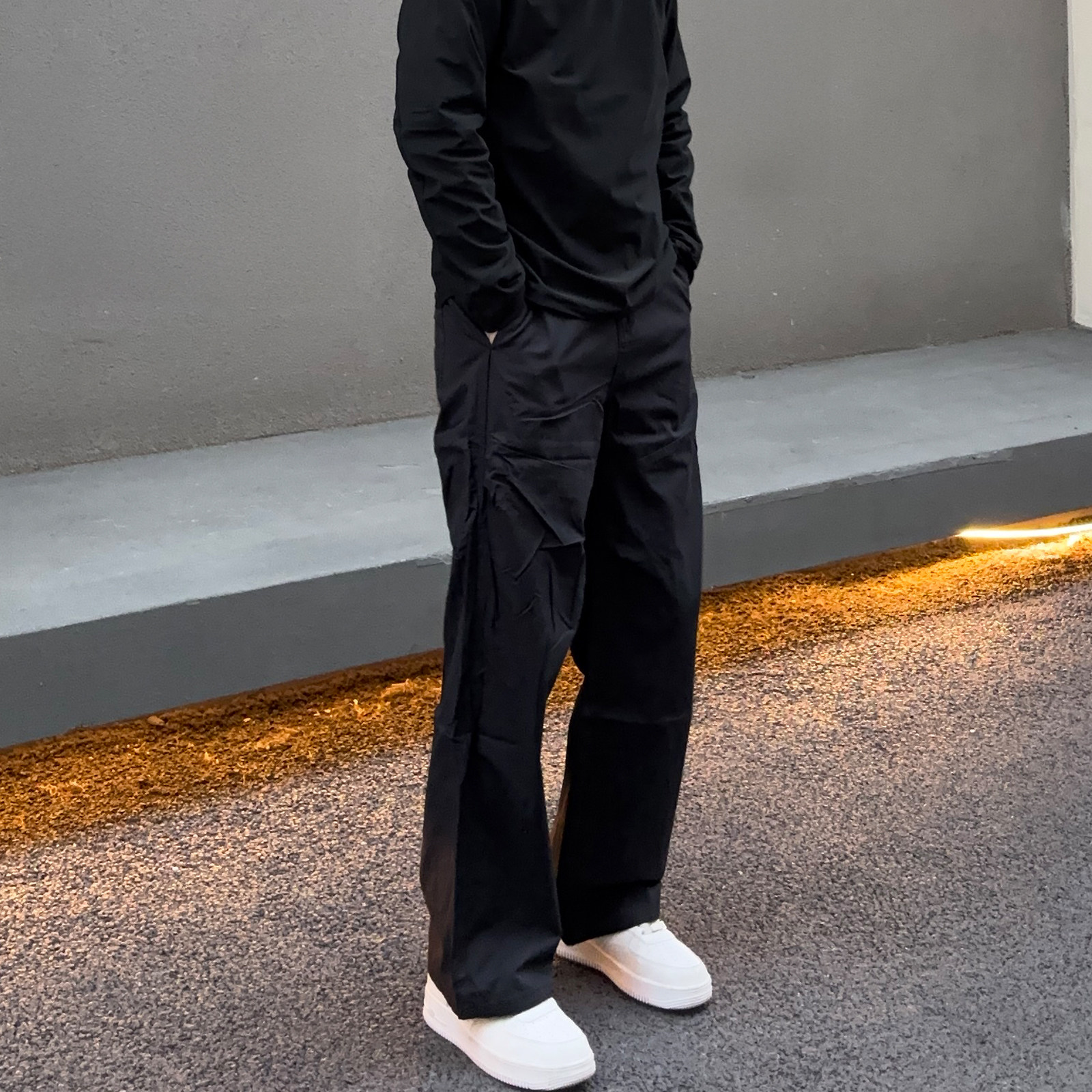 UNCLEBLUE 春季薄款美式伞兵阔腿工装裤男户外宽松直筒褶皱休闲裤,男装,休闲裤,淘宝优惠券,粉丝福利购,淘宝优惠卷