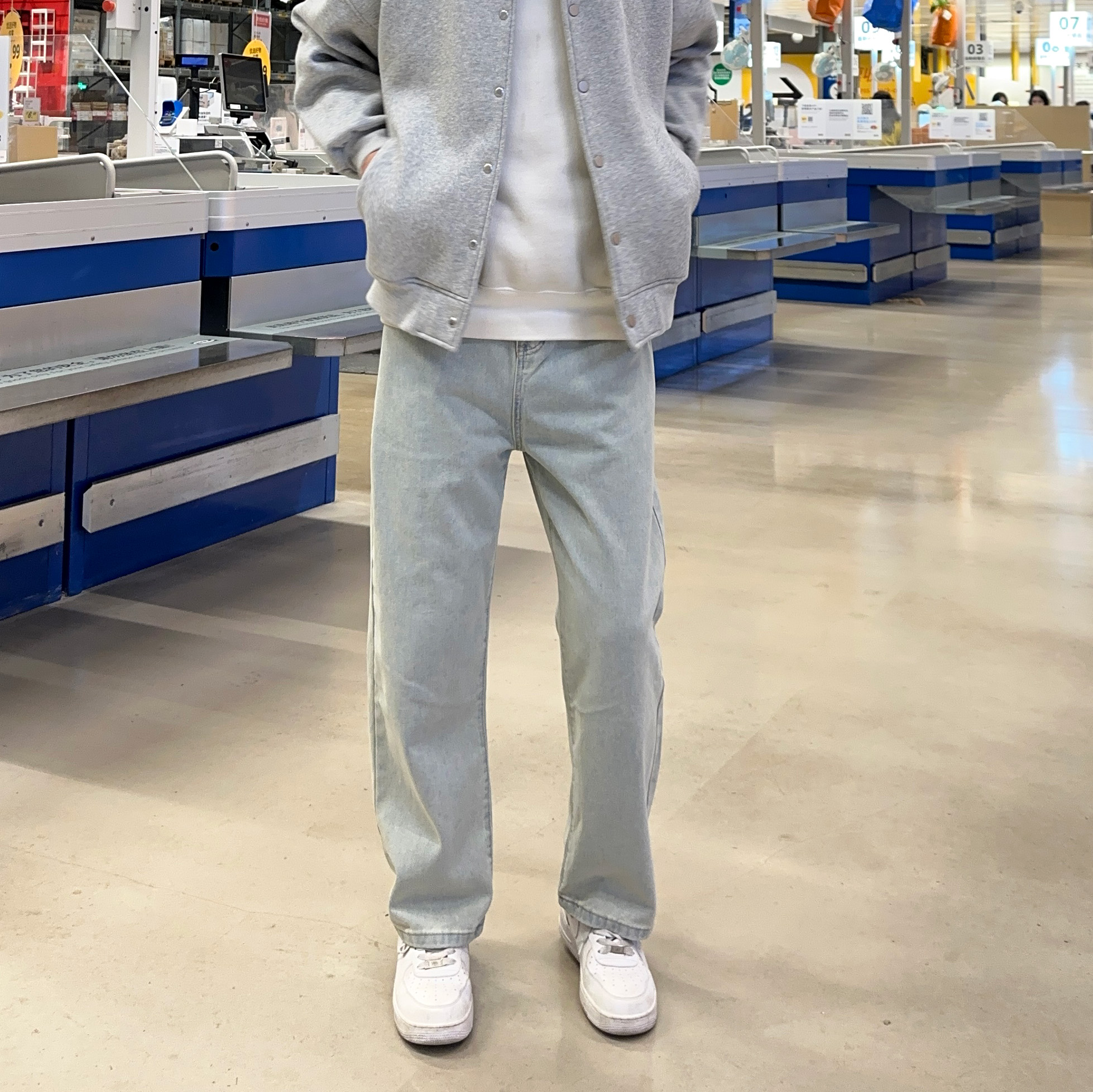 UNCLEBLUE拉链长裤春秋牛仔裤