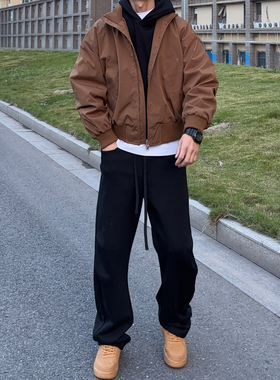 UNCLEBLUE美式复古飞行员夹克男运动极简风宽松休闲cleanfit外套