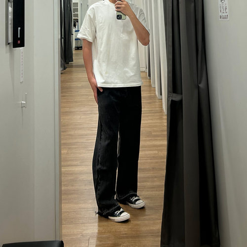 毛须重工水洗潮牌牛仔裤男