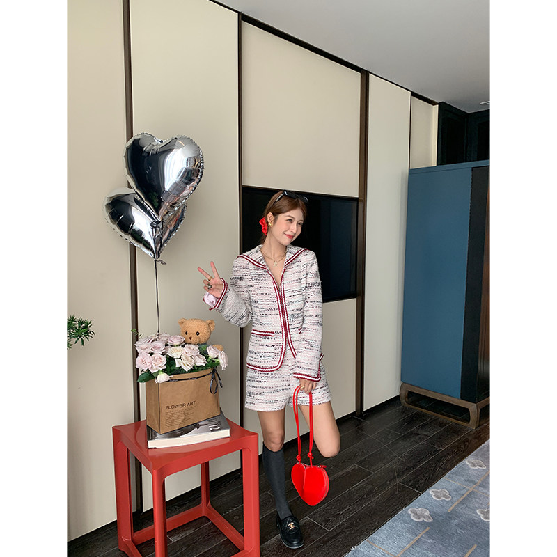 今屿花花 今年流行的时尚套装秋款女小香风两件套海军领上衣短裤,女装/女士精品,时尚套装,淘宝优惠券,粉丝福利购,淘宝优惠卷