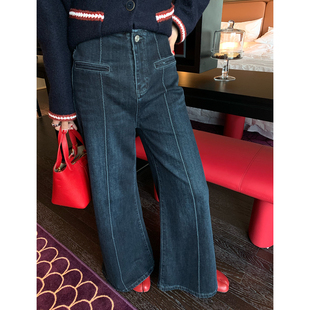 女2025年新款 子宽松喇叭裤 版 裤 高腰 型超好看 今屿花花加绒牛仔裤