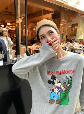 今屿花花 打底衫女秋冬内搭可外穿2025年新款灰色长袖T恤宽松上衣