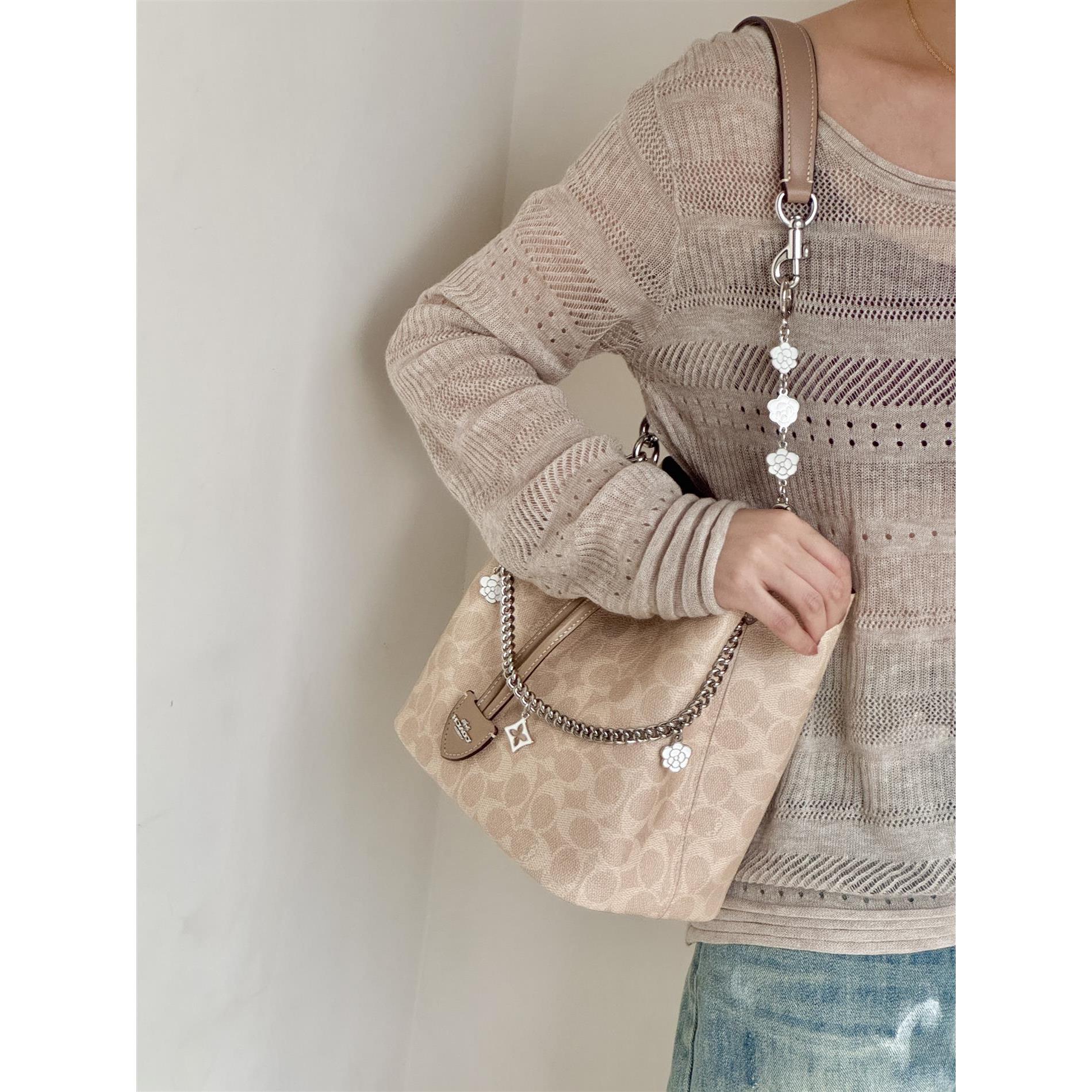 严选混背 25Teri腋下包老花手提链条麻将包单肩斜挎月牙包女包102