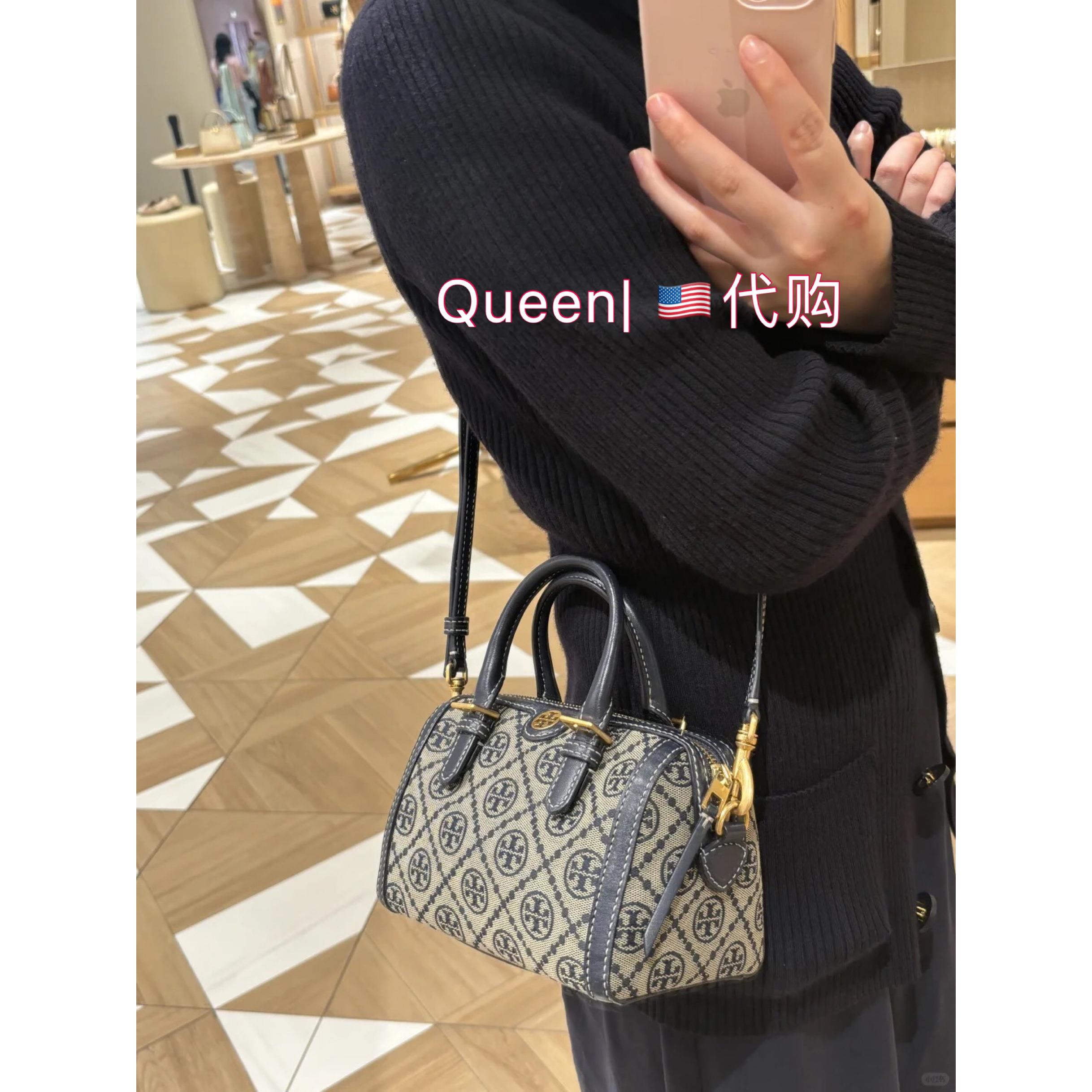 塔尖品质 Monogram 波士顿老花刺绣枕头包单肩斜挎手提女包1203