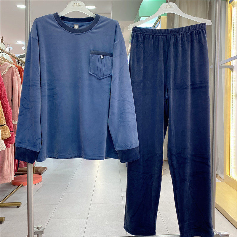 佰伦世家男士双面海岛绒家居服图片