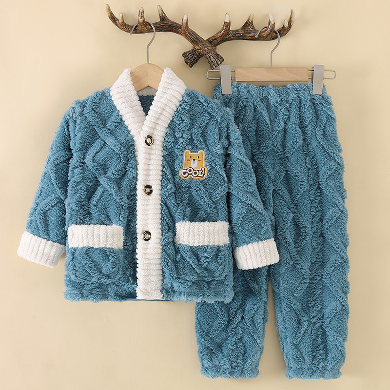 秋冬季男童珊瑚绒睡衣儿童法兰绒女童中大童男孩宝宝保暖家居服套,童装/婴儿装/亲子装,家居服套装,淘宝优惠券,粉丝福利购,淘宝优惠卷
