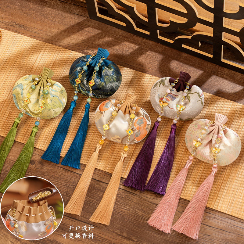 端午古风香囊空袋高端刺绣绸缎香包艾草中药驱蚊随身汉服腰佩荷包