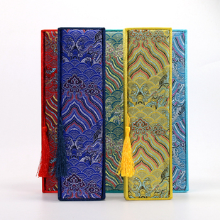 礼品盒空盒子长方形古风锦缎首饰项链发簪扇子筷子梳子车挂包装盒