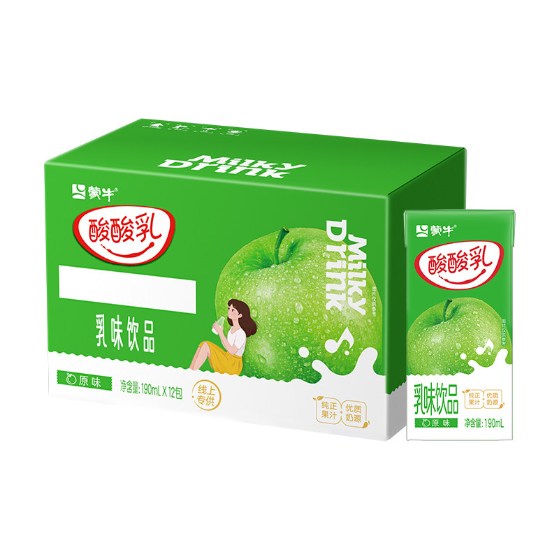 蒙牛酸酸乳原味苗条装190ml*12 0.8元/盒 - 86线报