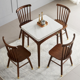 轻奢岩板餐桌小户型家用长方形可折叠伸缩现代高级70*60cm饭桌子