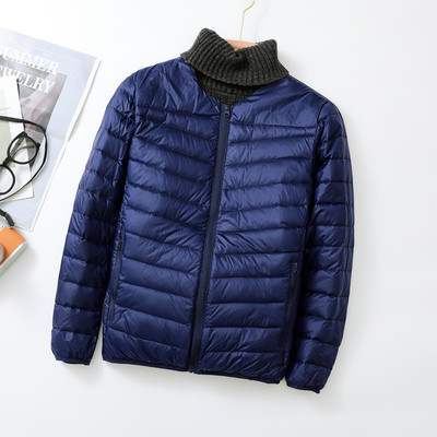 加肥码无领爸爸内胆轻薄羽绒服