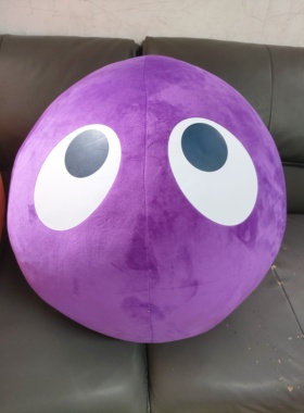 定制橙色毛绒球橘色深紫色60cm大红球印眼睛嘴巴活动场景道具摆设