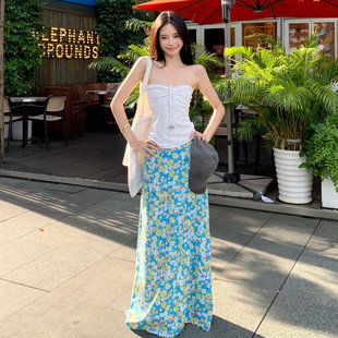 碎花半身裙 辣妹系带抹胸 MSYOUCAN 多巴胺清甜度假风纯欲两件套装