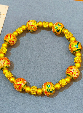 沙金999烧蓝珐琅彩九色鹿