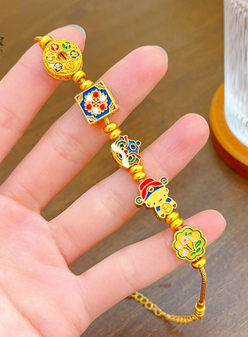 沙金999烧蓝珐琅彩多宝财