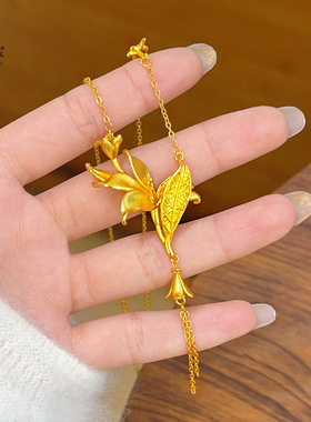 新中式古法沙金喇叭花流苏