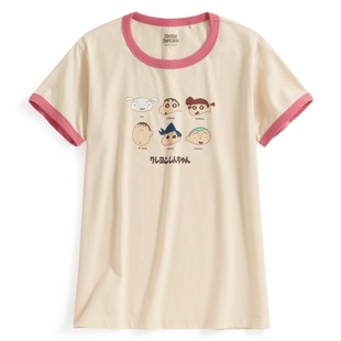 蜡笔小新罗纹配色印花T恤 女 诚衣 lativ