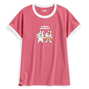 lativ Konbiny罗纹配色印花T恤 Bunni 女 诚衣