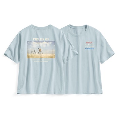 lativ 诚衣 文字相片宽版印花T恤-女